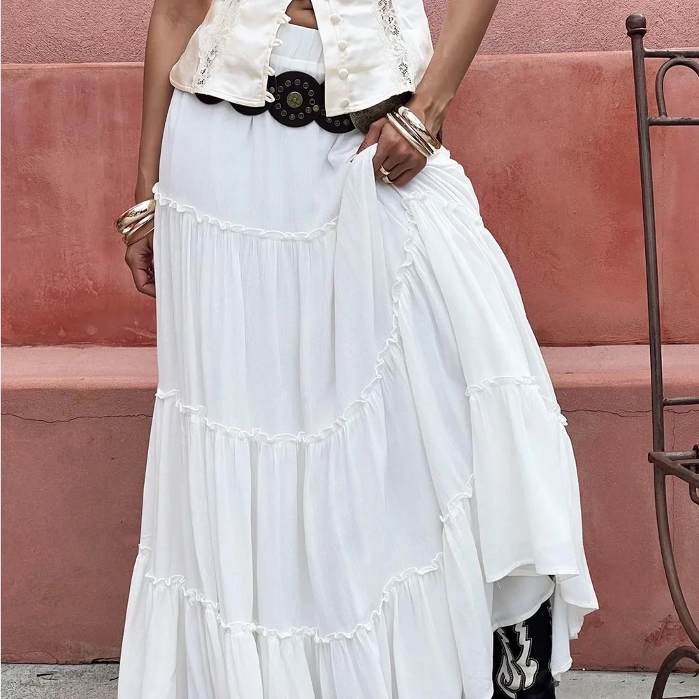 Princess Polly Miriah Maxi Skirt White - Picture 1 of 4